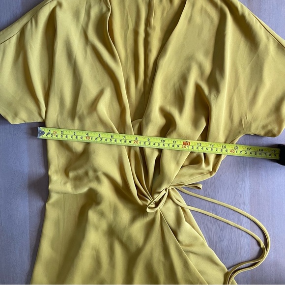 Babaton Wallace Wrap Dress in Mustard - Picture 8 of 8